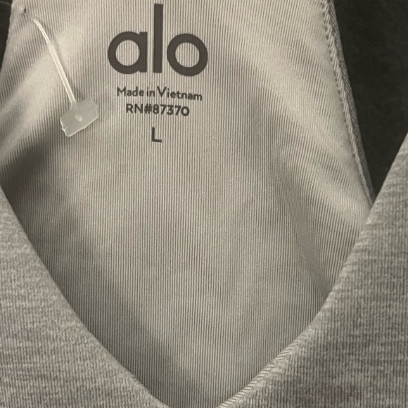 ALO Yoga Light Gray V-Neck Athletic Dress/Romper with shorts underneath. - Picture 2 of 10